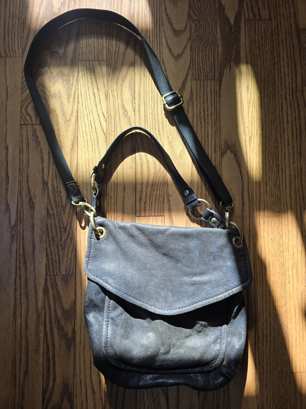 Fossil Slouchy Boho Black Leather Purse